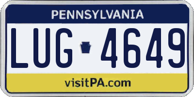 PA license plate LUG4649