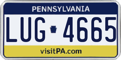 PA license plate LUG4665