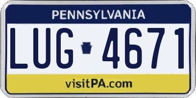 PA license plate LUG4671