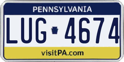 PA license plate LUG4674