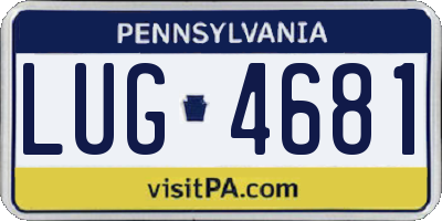 PA license plate LUG4681