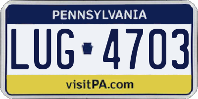PA license plate LUG4703