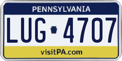 PA license plate LUG4707