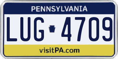 PA license plate LUG4709