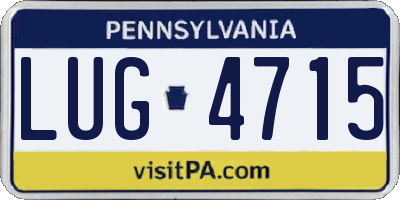 PA license plate LUG4715