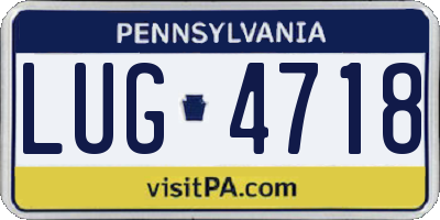 PA license plate LUG4718