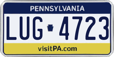 PA license plate LUG4723