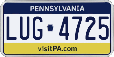 PA license plate LUG4725