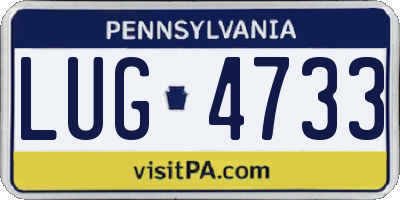 PA license plate LUG4733