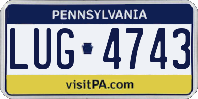 PA license plate LUG4743