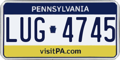 PA license plate LUG4745