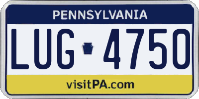 PA license plate LUG4750