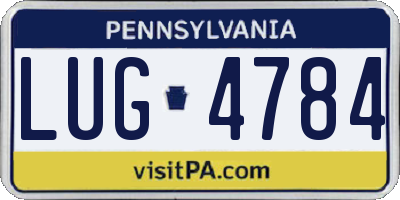 PA license plate LUG4784