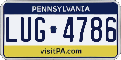 PA license plate LUG4786