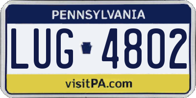 PA license plate LUG4802
