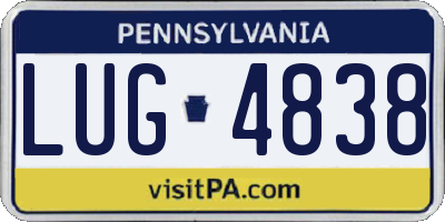 PA license plate LUG4838