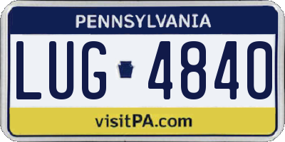 PA license plate LUG4840