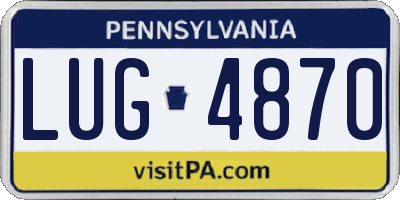PA license plate LUG4870