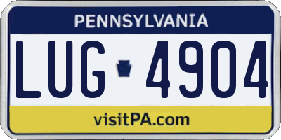 PA license plate LUG4904