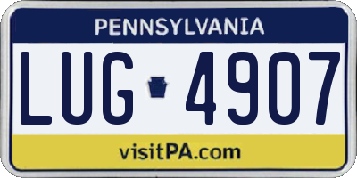 PA license plate LUG4907