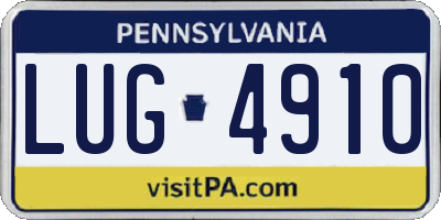 PA license plate LUG4910