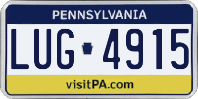 PA license plate LUG4915