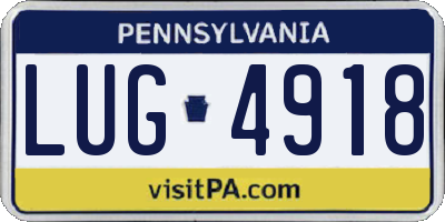 PA license plate LUG4918