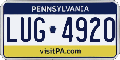PA license plate LUG4920