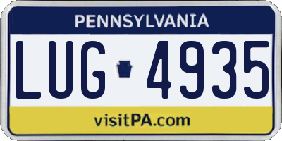 PA license plate LUG4935