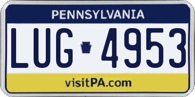 PA license plate LUG4953