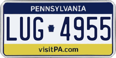 PA license plate LUG4955