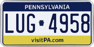 PA license plate LUG4958