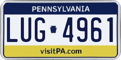 PA license plate LUG4961