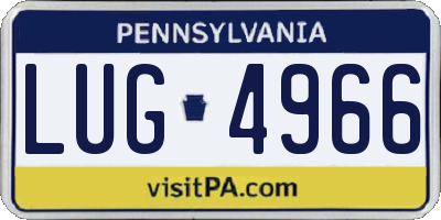 PA license plate LUG4966
