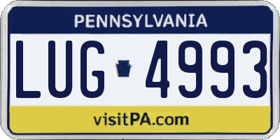 PA license plate LUG4993