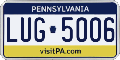 PA license plate LUG5006