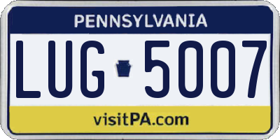 PA license plate LUG5007