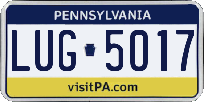 PA license plate LUG5017