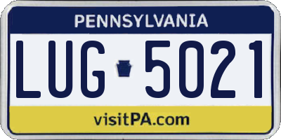 PA license plate LUG5021