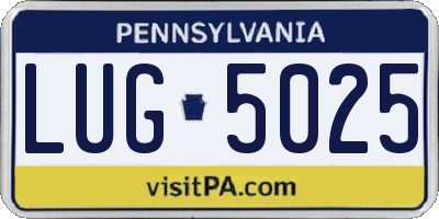 PA license plate LUG5025