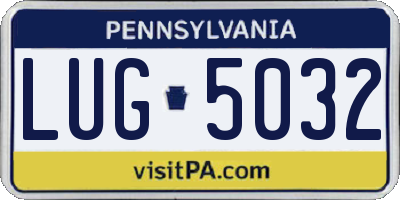 PA license plate LUG5032