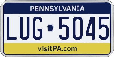 PA license plate LUG5045