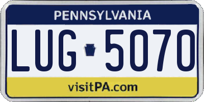 PA license plate LUG5070