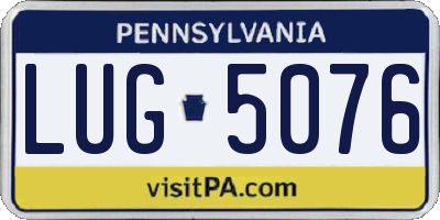 PA license plate LUG5076