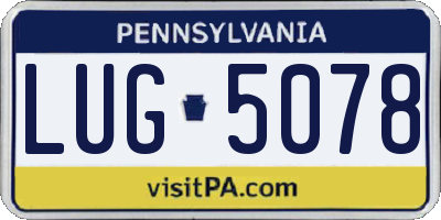 PA license plate LUG5078