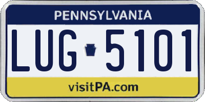 PA license plate LUG5101