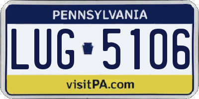 PA license plate LUG5106