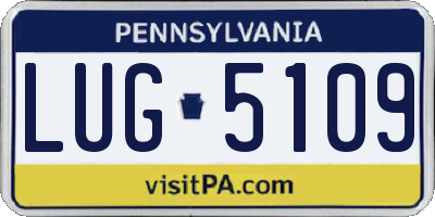 PA license plate LUG5109