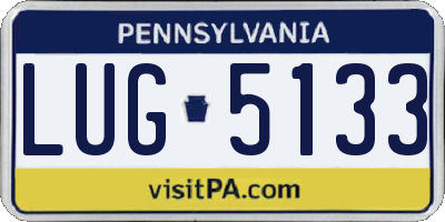 PA license plate LUG5133