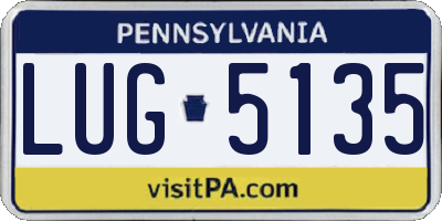 PA license plate LUG5135